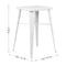 Flash Furniture Square 27.75" L, 27.75" W, 40" H, Metal Top, White CH-31330-WH-GG - alternate 6